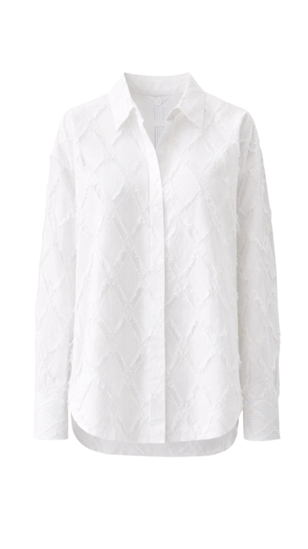 Alemais Sustainable Florence-Shirt close up worn by model LUXAMORE