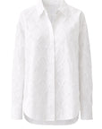 Alemais Sustainable Florence-Shirt close up worn by model LUXAMORE