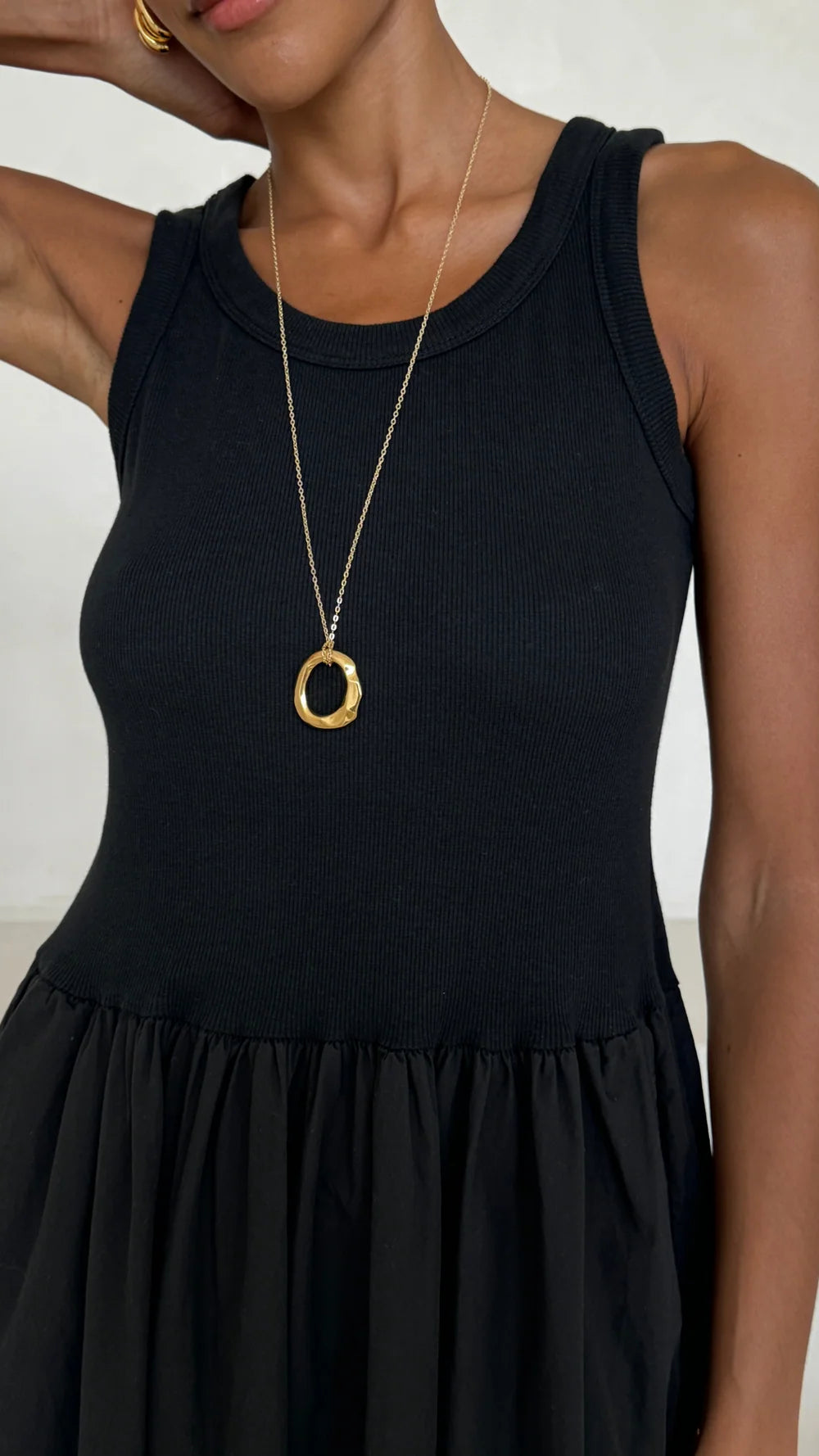 Charli - Mel Cotton Dress - Black Sustainable LUXAMORE