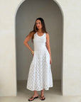 Charli - Melanie Cotton Dress - White Reduced impact LUXAMORE