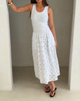 Charli - Melanie Cotton Dress - White Reduced impact LUXAMORE