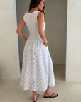 Charli - Melanie Cotton Dress - White Reduced impact LUXAMORE