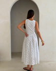Charli - Melanie Cotton Dress - White Reduced impact LUXAMORE