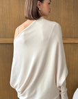 Charli - Natalie Asymmetric Knit Sweater - Ivory LUXAMORE  