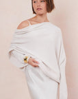Charli - Natalie Asymmetric Knit Sweater - Ivory LUXAMORE  