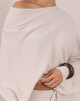 Charli - Natalie Asymmetric Knit Sweater - Ivory LUXAMORE  