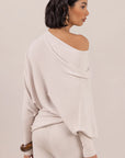 Charli - Natalie Asymmetric Knit Sweater - Ivory LUXAMORE  