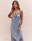 Charli - Solange Slip Dress - Washed Blue LUXAMORE  