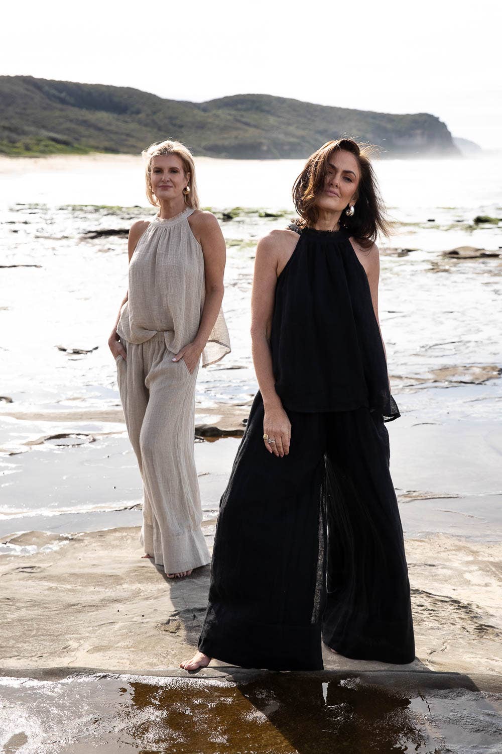 Woman Wearing Eadie Lifestyle Ava Linen Top - Top LUXAMORE