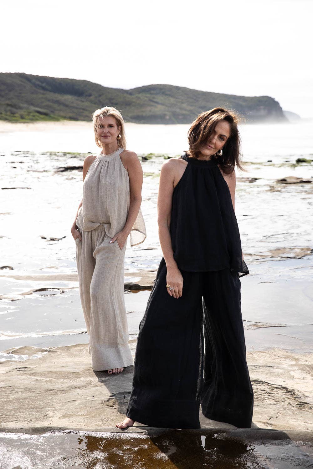 Woman Wearing Eadie Lifestyle Ava Linen Top - Top LUXAMORE