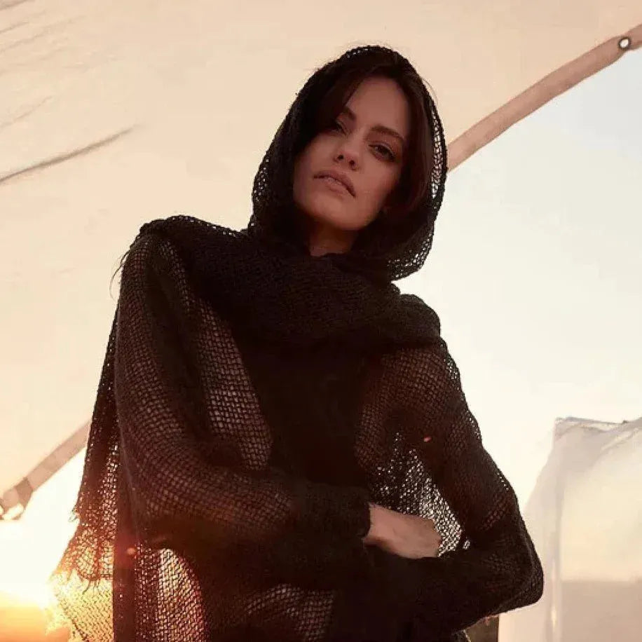 Estilio Emporio Vatican Jacket - Natural worn by model in natural setting LUXAMORE 