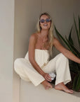 Estillo Emporio Papillion Jumpsuit - Panna White LUXAMORE  