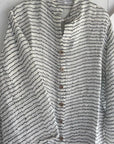 Alemais Sustainable Florence-Shirt close up worn by model LUXAMORE