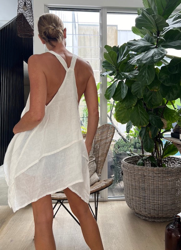 Estilo Emporio Aquilita Top - Ceilo Stripe - LUXAMORE -Tops-Estilo Emporio Aquilita Top features square cut front with straps that meet at V in the back for a breezy, relaxed fit. Shop Estilo Emporio Tops at Luxamore.