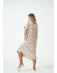 Woman Wearing Estilo Emporio Zaza Linen Dress - Marrakesh - Dress LUXAMORE