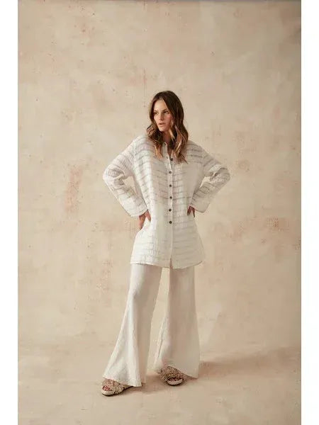 Estilo Emporio Linen Pant Novo Flare - Brasile Natural LUXAMORE  