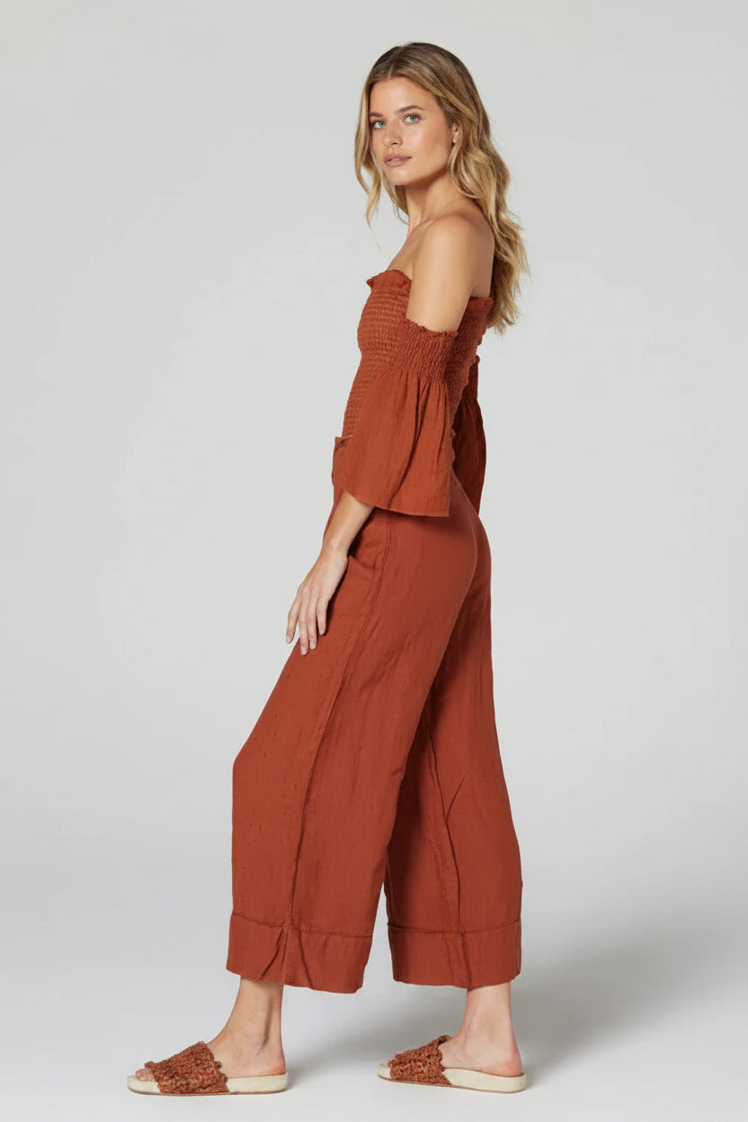 Estilo Emporio Linen Pant Tropez - Rust LUXAMORE  