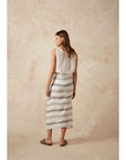 Estilo Emporio Malay Skirt - Monochroma - LUXAMORE -Skirts-Estilo Emporio Malay Skirt Embrace the carefree essence of sun-soaked beach days with this linen skirt made sustainably in Italy. Shop Estilo Emporio Skirts.