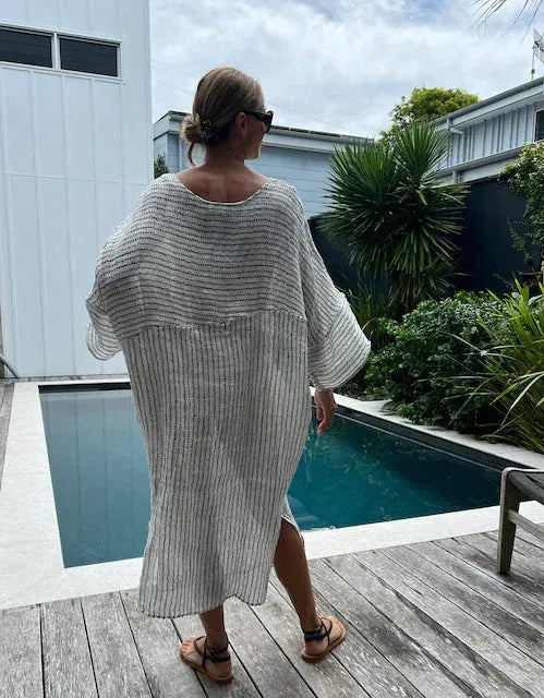 Estilo Emporio Nebbilio Linen Dress - Binario LUXAMORE  