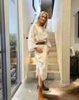Woman Wearing Estilo Emporio Nebbilio Linen Dress - Lyla - Dress LUXAMORE