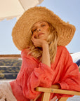 Woman Wearing Estilo Emporio Zimi Shirt - Battista Poppy Red - Top LUXAMORE