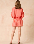 Woman Wearing Estilo Emporio Zimi Shirt - Battista Poppy Red - Top LUXAMORE