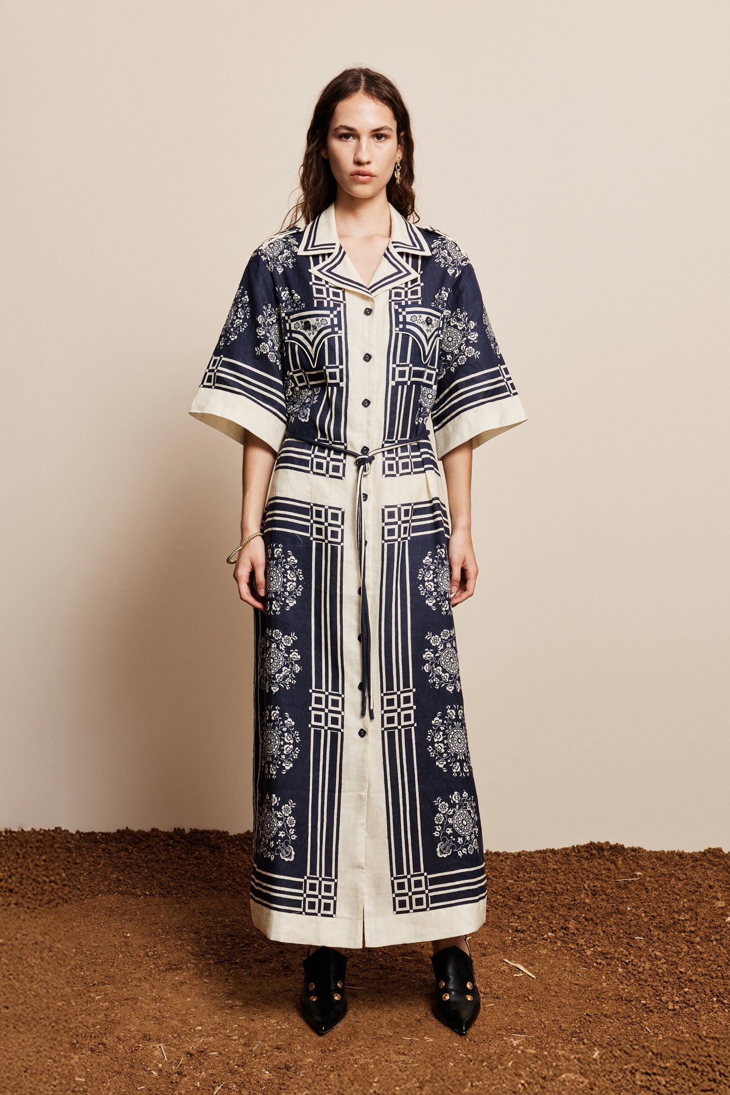 ALÉMAIS Banderra Linen Shirtdress