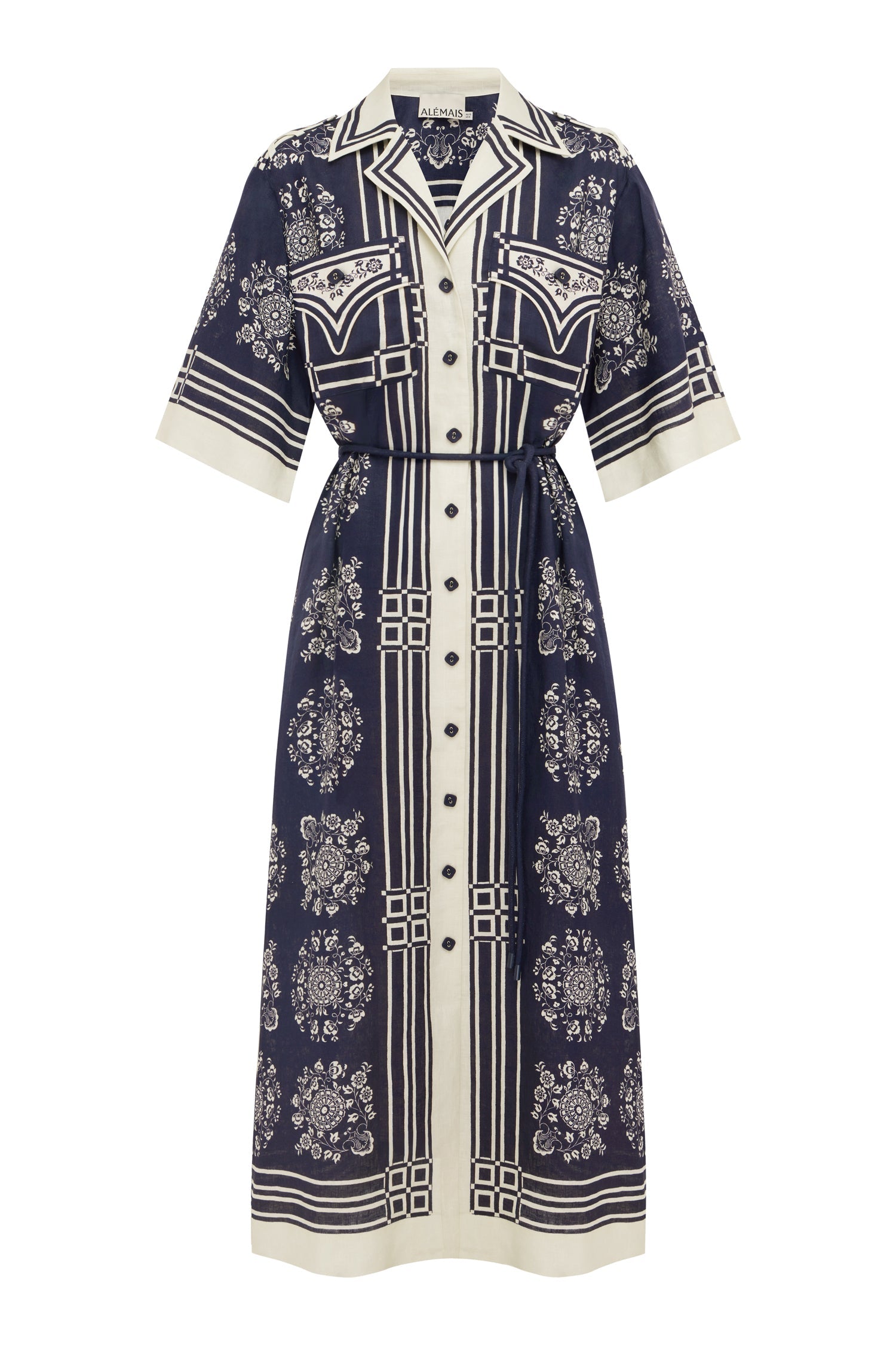 ALÉMAIS Banderra Linen Shirtdress