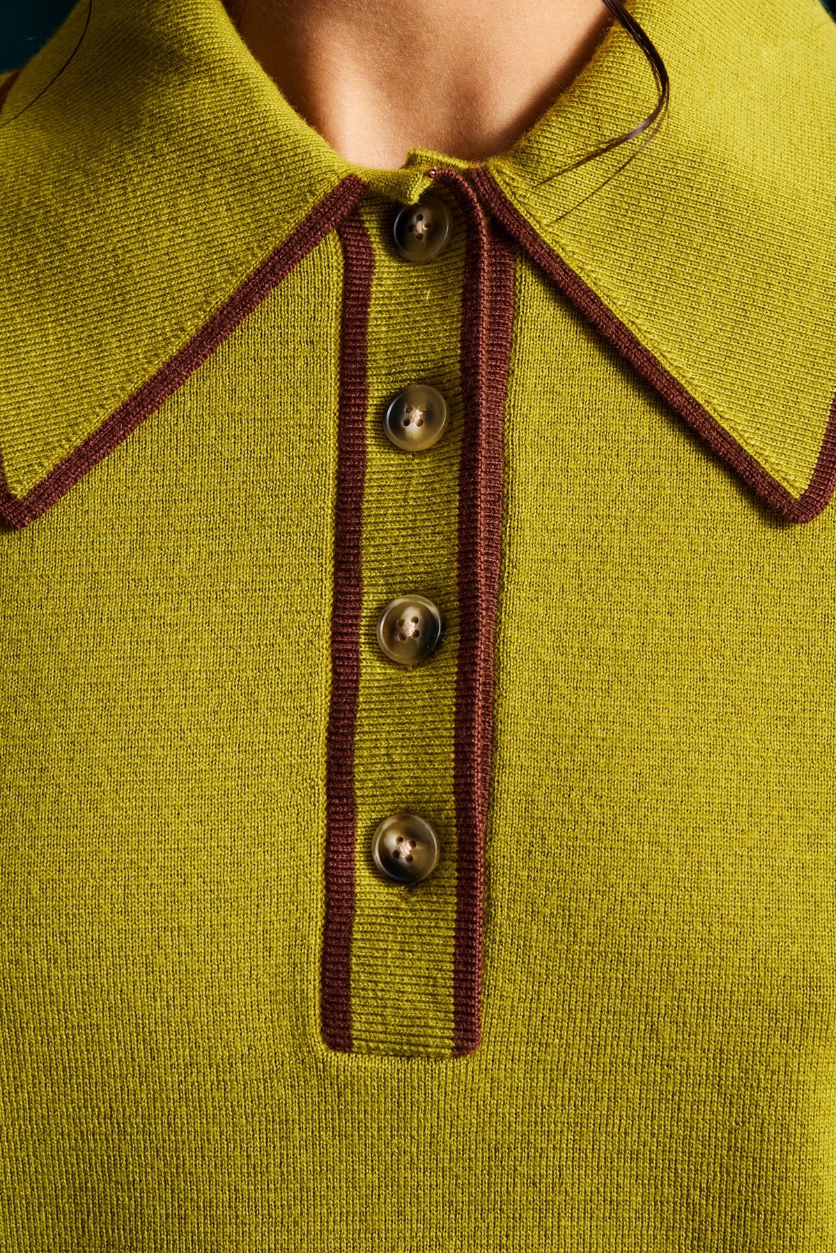 Alemais Valentina Olive Knit Polo