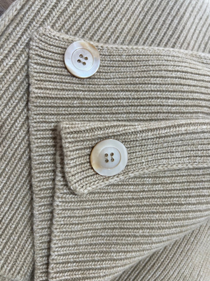 Lemme Maglione Mantella Oversize in Misto Cashmere: Beige