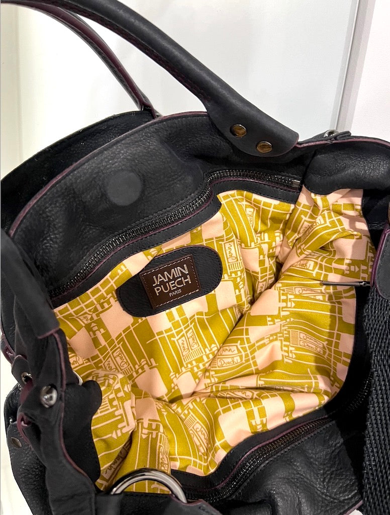 Woman Wearing Jamin Puech Bag - Lucien Cross Body and Shoulder - Black - Bag LUXAMORE