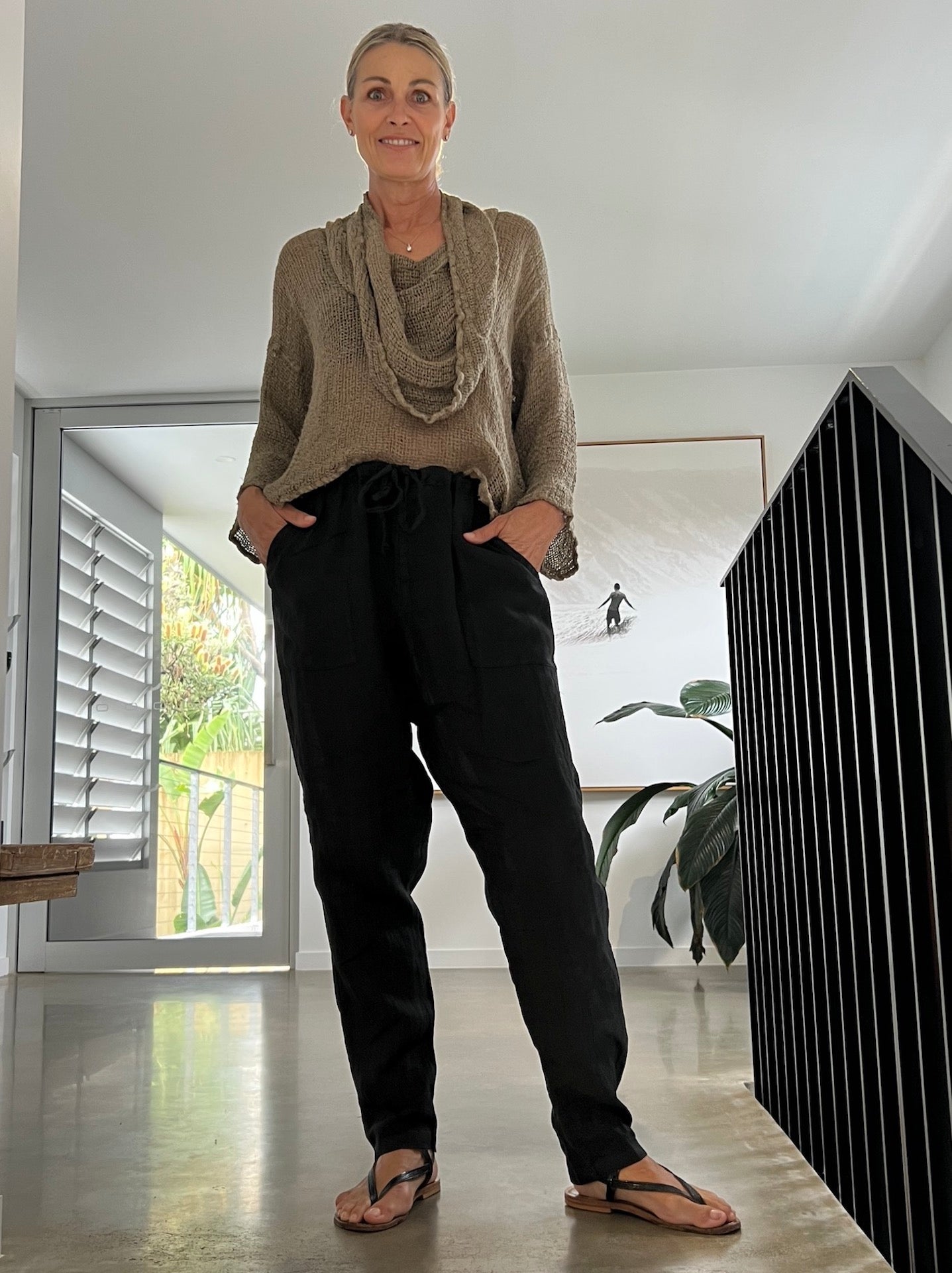 Woman Wearing La Bottega di Brunella Top Maglia Delusa - Campagna Fossil - Tops LUXAMORE