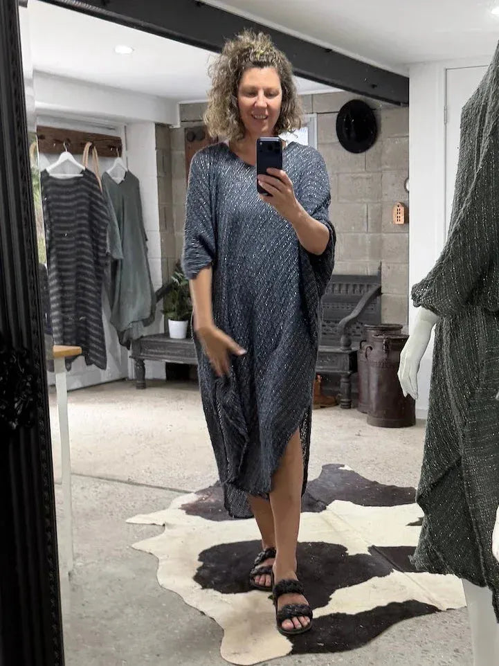 La Bottega di Brunella Linen Dress VESTITO FAUSTA - Campagna Luxor LUXAMORE  