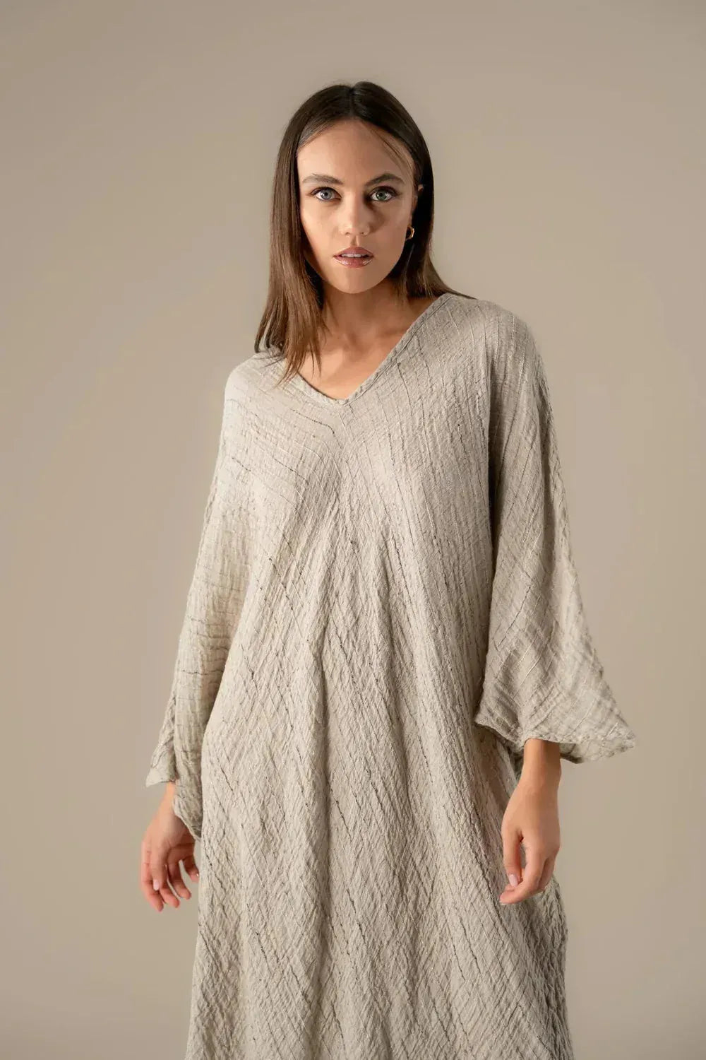 La Bottega di Brunella Linen Dress VESTITO FAUSTA - Garza Egitto - LUXAMORE