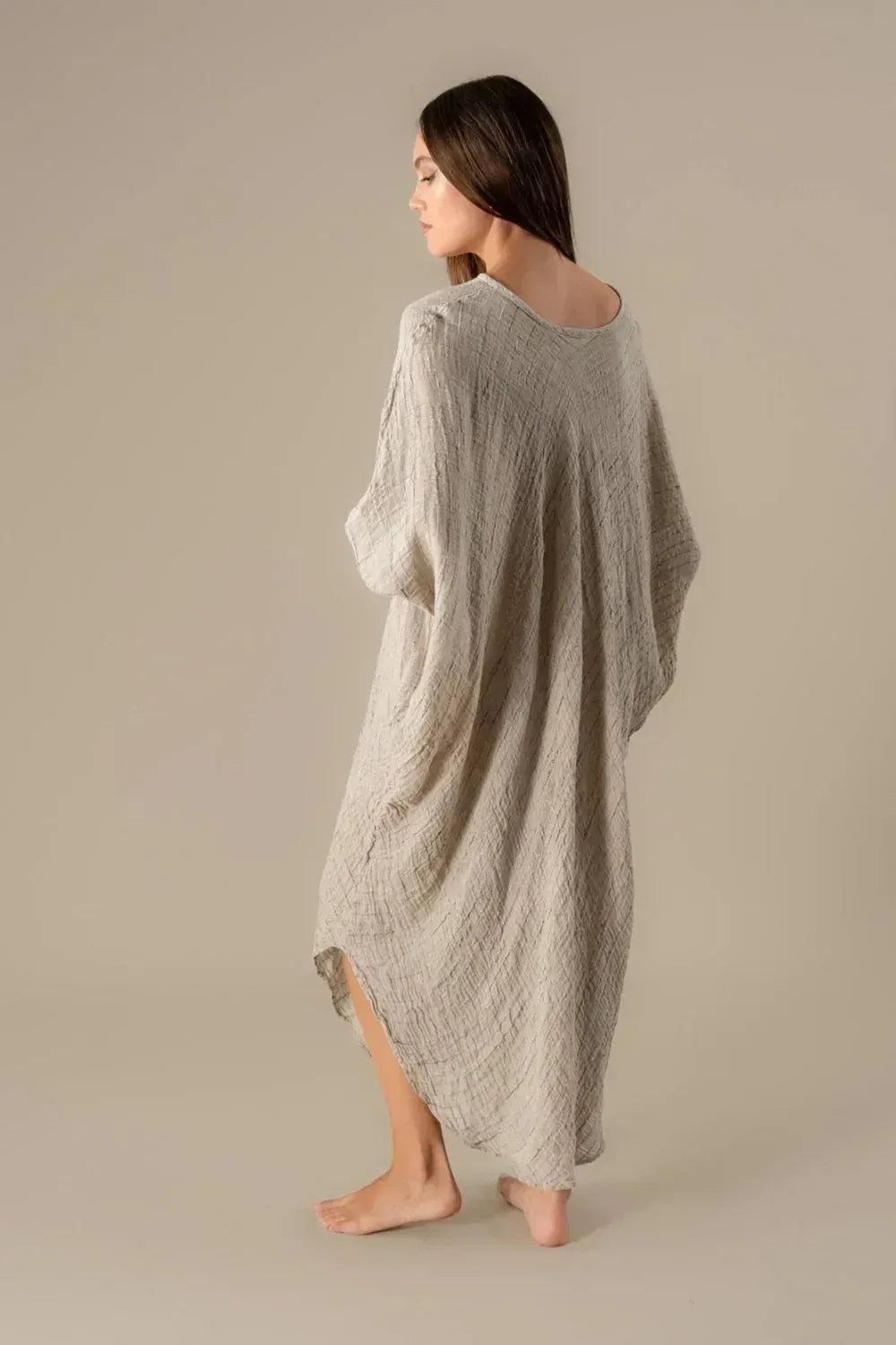 La Bottega di Brunella Linen Dress VESTITO FAUSTA - Garza Egitto - LUXAMORE