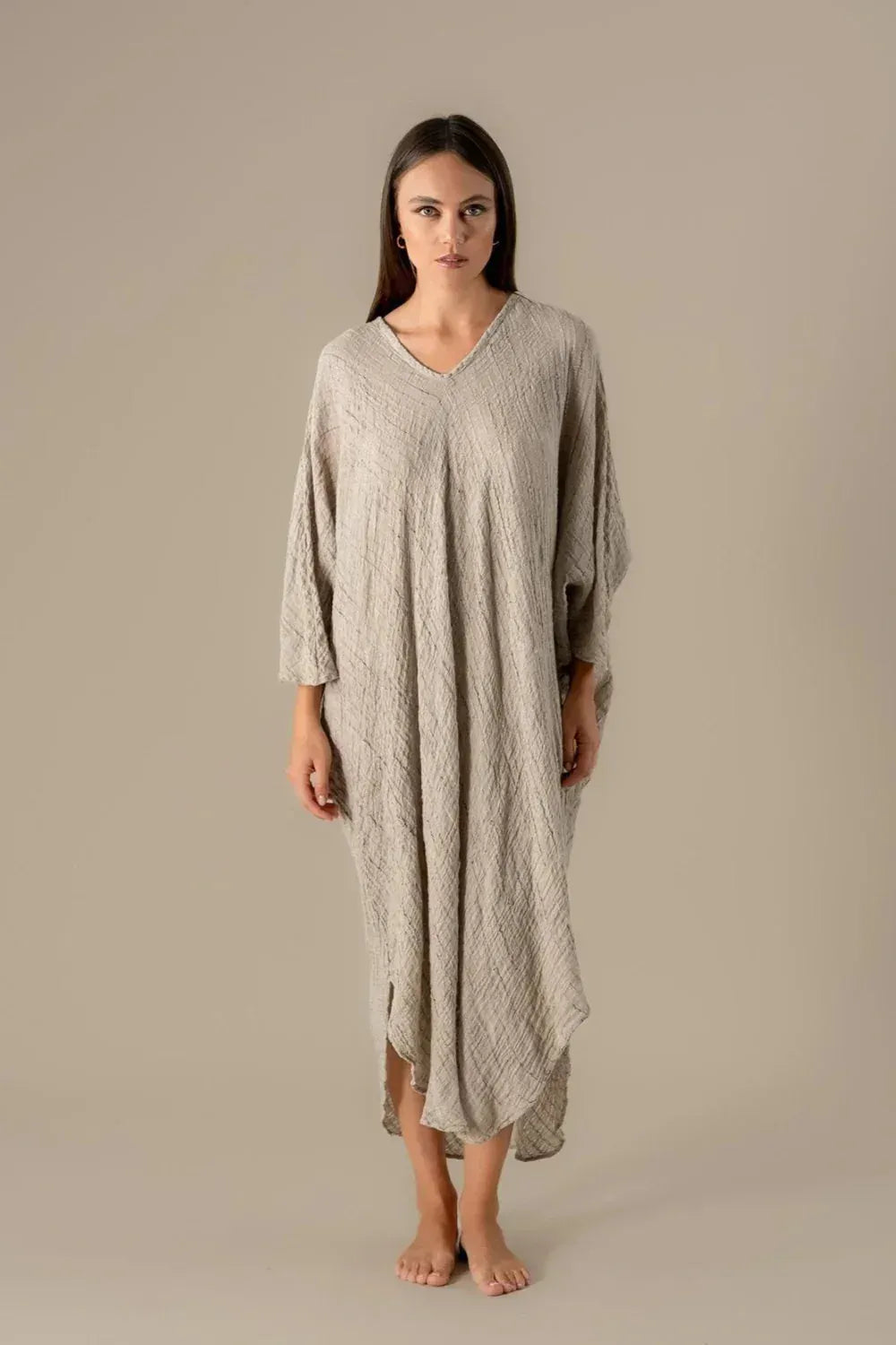 La Bottega di Brunella Linen Dress VESTITO FAUSTA - Garza Egitto LUXAMORE  