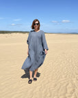 La Bottega di Brunella Linen Dress VESTITO FAUSTA - Garza Egitto LUXAMORE  