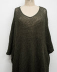 La Bottega di Brunella Linen Dress Vestito Fausta Campagna - Bosco worn by model sustainably made in italy AW26 LUXAMORE  