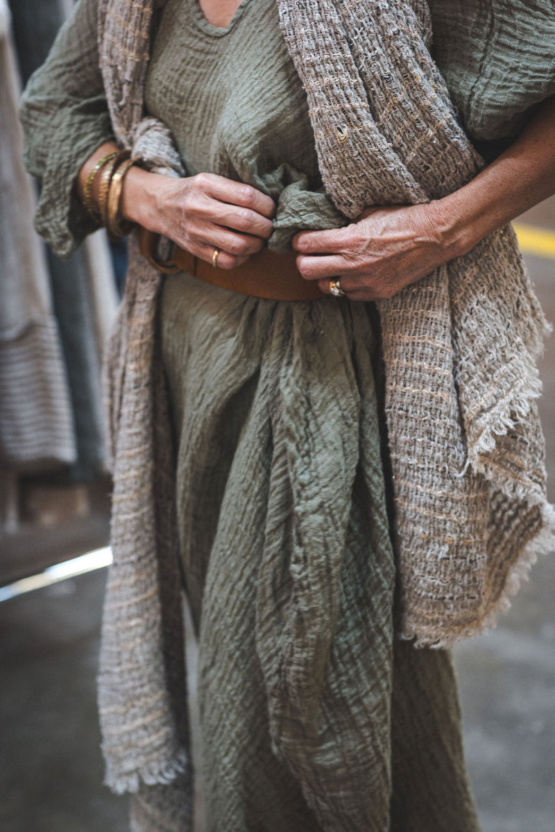 La Bottega di Brunella Linen Dress Vestito Fausta Garzata - Fossil