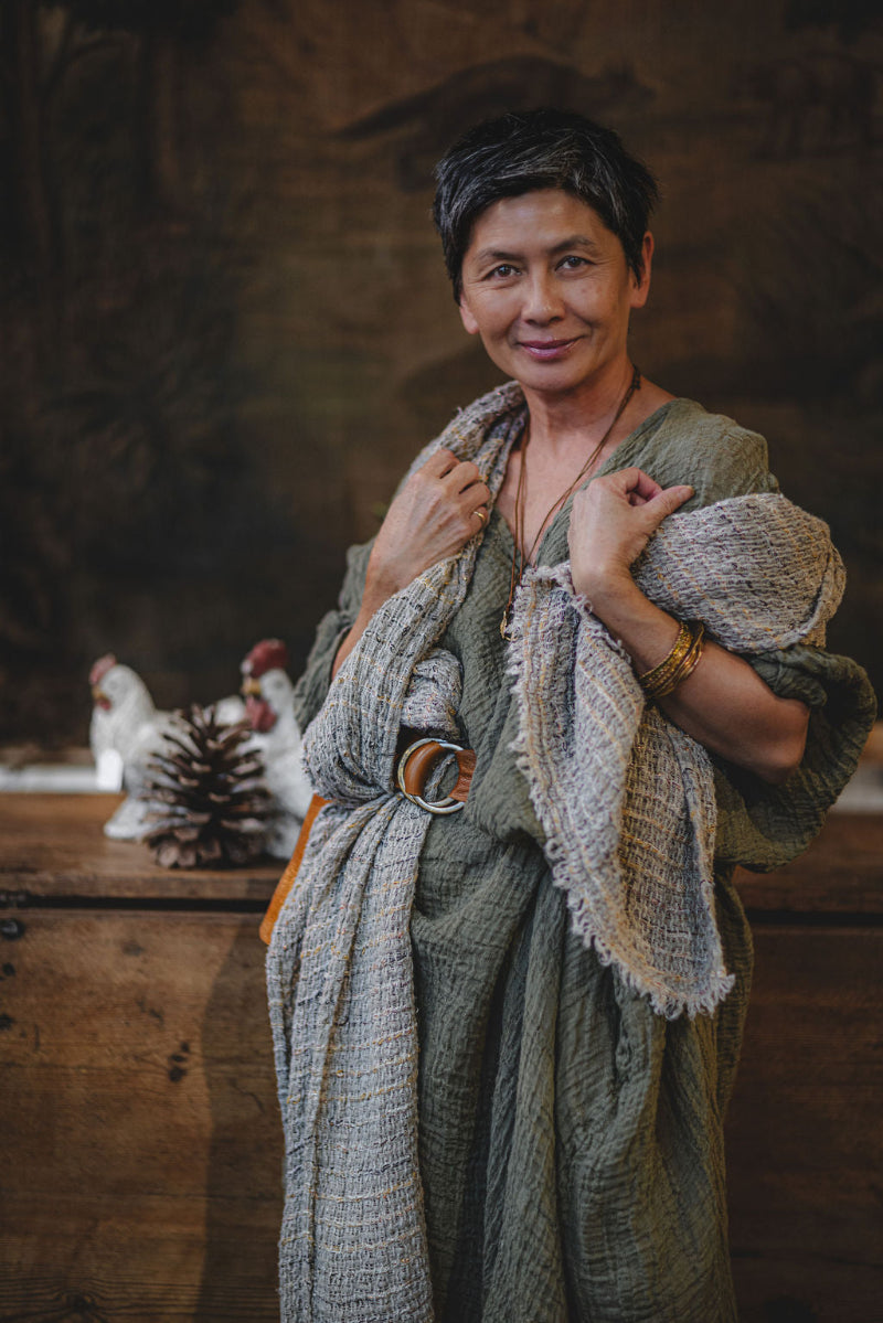 La Bottega di Brunella Linen Dress Vestito Fausta Garzata - Fossil