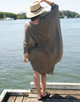 La Bottega di Brunella Linen Dress Vestito Fausta Garzata - Fossil LUXAMORE  