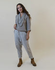 La Bottega di Brunella Pantalone Agathos Linen Pants - Fossil LUXAMORE  