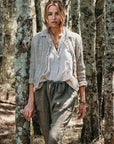 La Bottega di Brunella Pantalone Agathos Linen Pants - Fossil LUXAMORE  