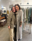 La Bottega di Brunella Spolverino Spice Linen coat - Campagna - Natural worn by Kasey Chamberssustainably made in italy AW26 LUXAMORE  
