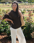 Woman Wearing La Bottega di Brunella Top Maglia Bonta - Campagna Chocolate - Tops LUXAMORE