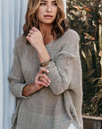 Woman Wearing La Bottega di Brunella Top Maglia Bonta - Campagna Naturale - Tops LUXAMORE