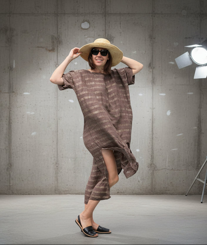 women wearing La Bottega di Brunella VESTITO WOW - Riga Luxor Carrubo Dress LUXAMORE 