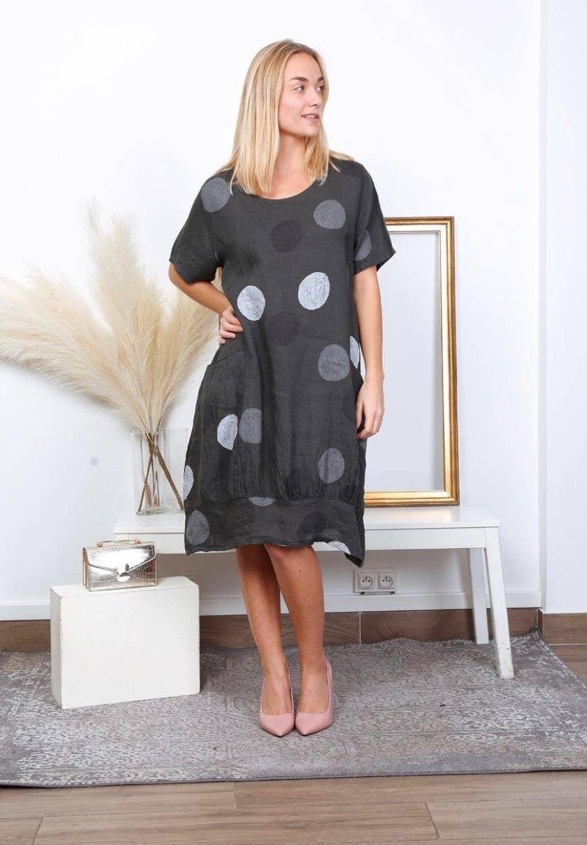 charcoal linen dress Charcoal Linen Slip Dress, Sleeveless Summer Dress With Pockets, Bridesmaid Outfit, Gift for Girlfriend, Vacation Capsule Dress, JAKARTA