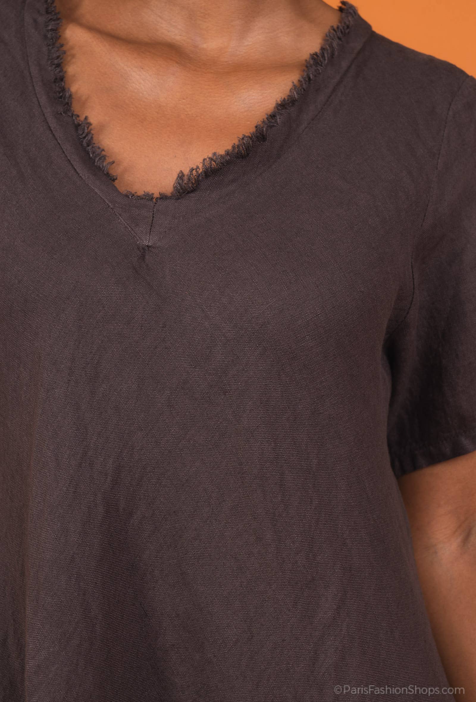 Woman Wearing Linen Dress Maxi Bias Cut Made in Italy - Khaki - One size - Dress LUXAMORE