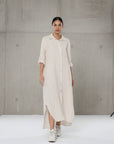 Linen Shirtdress, Button-Up, Maxi Made in Italy Fuchsia LUXAMORE  